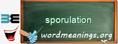 WordMeaning blackboard for sporulation